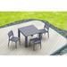 AllModern Farrah Extendable Plastic Dining Table Plastic in Gray | 29.5 H x 39 W x 39 D in | Outdoor Dining | Wayfair