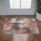 White 24 x 0.31 in Area Rug - Corrigan Studio® Hankins Abstract Pink/Navy Area Rug Polypropylene | 24 W x 0.31 D in | Wayfair