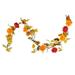 Northlight Seasonal 5.5' x 6" Red & Yellow Maple Leaf w/ Mum Flower Thanksgiving Garland - Unlit | 6 H x 66 W x 6 D in | Wayfair