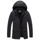 WenVen Men's Outdoor Windproof Jacket Warm Fleece Lining Coat Classic Loose Fit Winter Jacket Insulated Cotton Padding Coat Grey M