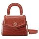VICTORIA HYDE Handbags for Women Leather Flap Handbag top-Handles Alligator Texture Shoulder Bags Brown
