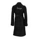 aztex Personalised 100% Natural Cotton Shawl Collar Unisex Dressing Gown, Towelling Bath Robe, 550gsm (Back of Robe) - Black, XL