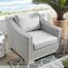 Conway Outdoor Patio Wicker Rattan Armchair by Modway Wicker/Rattan in Gray | 28 H x 32 W x 36 D in | Wayfair EEI-3972-LGR-GRY