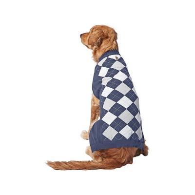 Frisco Argyle Dog & Cat Sweater, Navy, XX-Large