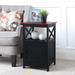 Oxford End Table w/ Cabinet in Cherry / Black Finish - Convenience Concepts 203066CHBL