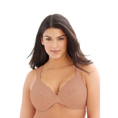 Plus Size Women's Back Close Wonderwire Bra by Glamorise in Cappuccino (Size 44 C)