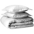 Nisaki Sateen Cotton Duvet Cover Set King White, 100% Long Staple luxurious Cotton King Size Duvet Set, Soft Sateen Duvet Cover with Button Closure (100% Cotton Bedding Set King Size)