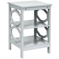 Costway 3 Tiers Nightstand Sofa Side End Accent Table-Gray