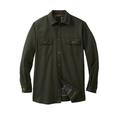 Men's Big & Tall Flannel-Lined Twill Shirt Jacket by Boulder Creek® in Forest Green (Size 2XL)