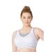 Plus Size Women's Full Figure Plus Size No-Bounce Camisole Elite Sports Bra Wirefree #1067 Bra by Glamorise in White Gray (Size 36 C)