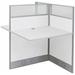 36"W x 49"D x 48"H White Laminate Washable Double Add-On Carrel