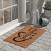 Winston Porter Kromer Open Heart Paws Non-Slip Outdoor Door Mat Coir, Rubber in White | Rectangle 1'5" x 2'5" | Wayfair