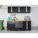 NewAge Products Pro Series Garage Storage Cabinet Set, Stainless Steel in Black | 84.75 H x 192 W x 24 D in | Wayfair 64272