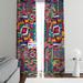 Folk N Funky Abstract Semi-Sheer Curtain Panels (DSQ is set to 2) Metal | 61 H in | Wayfair WC044-4061