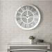 Willa Arlo™ Interiors Oversized Joe 31" Wall Clock Wood/Glass in Brown/Gray/White | 31 H x 31 W x 1 D in | Wayfair DDA9515904ED45A283A07F86F6CFFF51