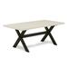 Gracie Oaks Arends Acacia Solid Wood Dining Table Metal in White/Black | 30 H x 72 W x 40 D in | Wayfair 8F10219457F342A6AD06863BA5C88B77
