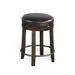 Williston Forge Avalyn Swivel Bar & Counter Stool Wood/Upholstered/Leather in Brown | 24 H x 19 W x 19 D in | Wayfair