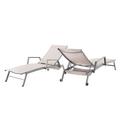 Ebern Designs Dupree 77.56" Long Reclining Single Chaise Metal in Gray/Brown | 37.8 H x 28.35 W x 77.56 D in | Outdoor Furniture | Wayfair