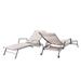Ebern Designs Dupree 77.56" Long Reclining Single Chaise Metal in Gray/Brown | 37.8 H x 28.35 W x 77.56 D in | Outdoor Furniture | Wayfair