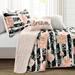 Rosdorf Park Dipasquale Black/Dusty Rose Reversible Quilt Set in Green/Orange/Pink | Queen Quilt + 2 Shams + 2 Throw Pillows | Wayfair