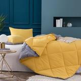George Oliver Lizette Microfiber Reversible 2 Piece Comforter Set Polyester/Polyfill/Microfiber in Yellow | King Comforter + 2 Shams | Wayfair