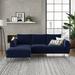 Blue Sectional - Mercury Row® Allon 88" Wide Velvet Reversible Sofa & Chaise Upholstery/Velvet | 32.5 H x 88 W x 61.5 D in | Wayfair