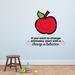 Zoomie Kids Change Attitude Apple School Cartoon Quotes Wall Decal Vinyl in Red | 30 H x 30 W in | Wayfair 094E369253604171BC822BB0A40FC286