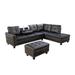Black Sectional - Red Barrel Studio® Adebisi 97.2" Wide Faux Leather Corner Sectional w/ Ottoman Faux Leather | 32.3 H x 97.2 W x 69.3 D in | Wayfair