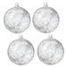 The Twillery Co.® 4 Piece Textured Ball Ornament Set Glass in Gray/Yellow | 5 H x 5 W x 5 D in | Wayfair CE19EB589C22444DA9340B13B8F1A92F