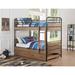 Redwood Rover Twin Over Twin Bunk Bed Wood/Metal in Brown, Size 71.0 H x 42.0 W x 79.0 D in | Wayfair 3DD84DB26D1C46978F6AC3ABF43B1DBD