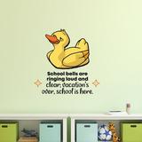 Zoomie Kids School Bells Duck Classroom Cartoon Quotes Wall Decal Vinyl in Yellow | 30 H x 15 W in | Wayfair F9314FFA2B104861863EBF6AF89D2158