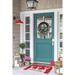 The Holiday Aisle® Hok Reindeer Welcome 30" x 18" Non-Slip Outdoor Door Mat Coir in Red | Wayfair 9ECFB4D3D2574689B456E14D37820964