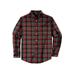 Men's Big & Tall Wrinkle-Free Plaid Shirt by KingSize in Red Plaid (Size 2XL)