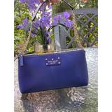 Kate Spade Bags | Kate Spade Blue Leather Shoulder Bag | Color: Blue/Gold | Size: Os