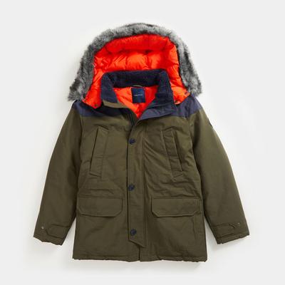 Nautica Men's Sustainably Crafted Tempasphere Colorblock Parka Olive, XS