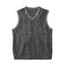 Men's Big & Tall Shaker Knit V-Neck Sweater Vest by KingSize in Black Marl (Size XL)