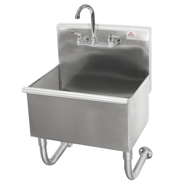 Advance Tabco 19-18-23-F 16-Gauge Stainless Steel Service Sink with 8" Deep Bowl and 1 Manual Faucet - 23" x 19 1/2"