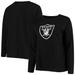 Women's Fanatics Branded Black Las Vegas Raiders Plus Size Primary Logo Long Sleeve T-Shirt