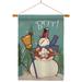 Breeze Decor Impressions Decorative Snowman Brrr 2-Sided Polyester 40 x 28 in. Flag Set in Green | 40 H x 28 W x 1 D in | Wayfair