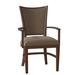 Fairfield Chair Hamlin King Louis Back Arm Chair Wood/Upholstered/Fabric in Brown | 38 H x 24.5 W x 23 D in | Wayfair 8363-04_ 8789 91_ Walnut