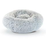 Tucker Murphy Pet™ Correa Super Lux Shaggy Fur Donut Bolster Pet Bed Polyester/Synthetic Material in Gray | 6 H x 23 W x 23 D in | Wayfair