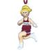 The Holiday Aisle® Track Girl Blonde Hair Hanging Figurine Ornament Plastic in Green/Red/Yellow | 4.25 H x 2 W x 0.5 D in | Wayfair