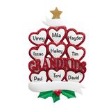 The Holiday Aisle® Grandkids Hearts Family Hanging Figurine Ornament Plastic in Red/White | 5 H x 3.25 W x 0.5 D in | Wayfair