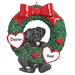 The Holiday Aisle® Lab Glitter Wreath Hanging Figurine Ornament Plastic in Green/Red | 4 H x 3.25 W x 0.5 D in | Wayfair