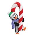 The Holiday Aisle® Penguin Candy Cane Hanging Figurine Ornament Plastic in Red/White | 4.75 H x 2.5 W x 0.5 D in | Wayfair