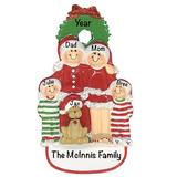 The Holiday Aisle® Christmas Family of 4 Hanging Figurine Ornament Plastic in Green/Red | 5.5 H x 3.5 W x 0.5 D in | Wayfair