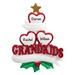 The Holiday Aisle® Grandkids Hearts Family of 3 Holiday Shaped Ornament Plastic in Red/White | 4.25 H x 3.25 W x 0.5 D in | Wayfair