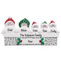 The Holiday Aisle® Snowmen Wall Family of 5 Hanging Figurine Ornament Plastic in Red/White | 2.5 H x 5.25 W x 0.5 D in | Wayfair
