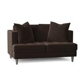 Joss & Main Gallagher 59" Recessed Arm Loveseat w/ Reversible Cushions Velvet/Microfiber/Microsuede | 29 H x 59 W x 40 D in | Wayfair