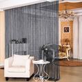 House of Hampton® Fiecke 40" W x 79" H Hanging Room Divider Plastic/Acrylic/ in Black | 78.74 H x 39.37 W x 0.5 D in | Wayfair